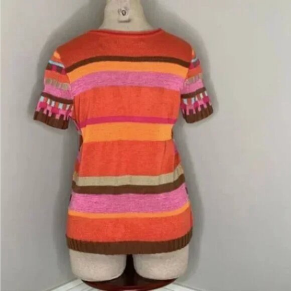 Crazy Horse Collection Striped Crew Neck Sweater Size Medium NWT - Picture 2 of 6